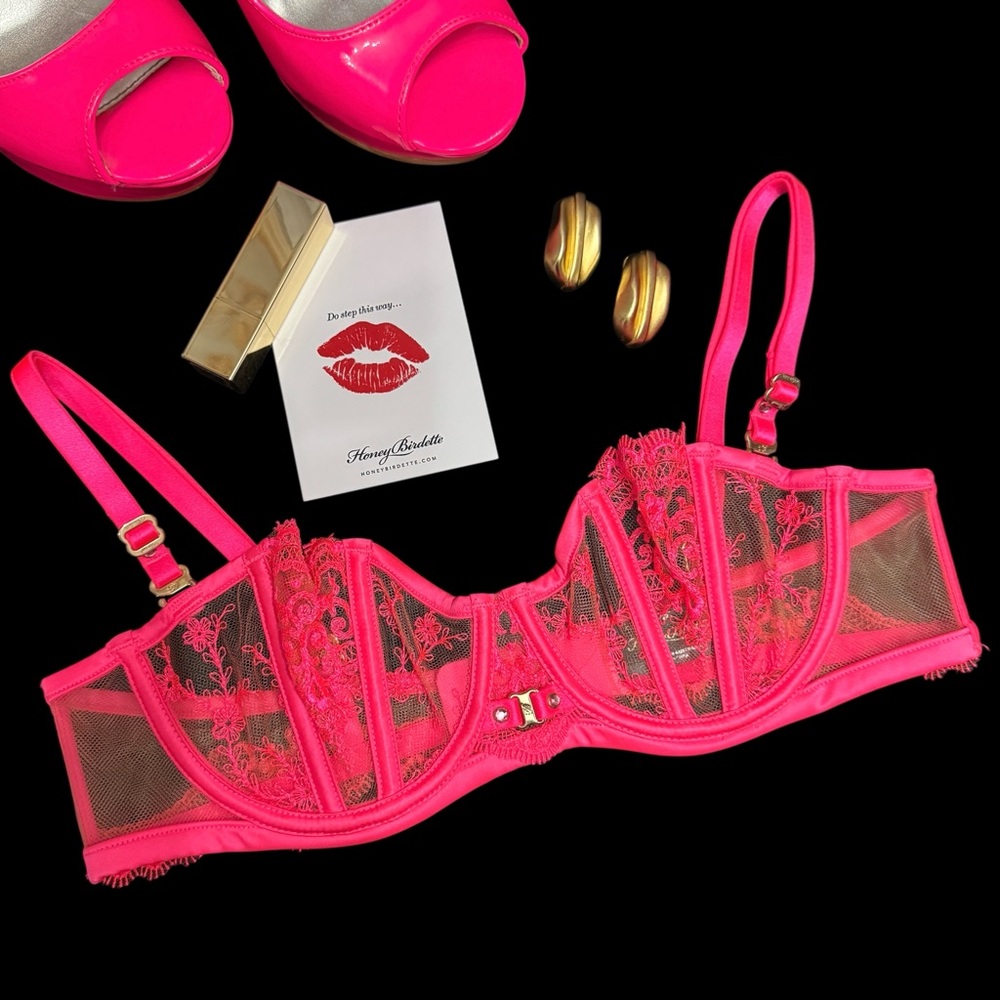 Honey Birdette Gabrielle Neon Pink bra 32C